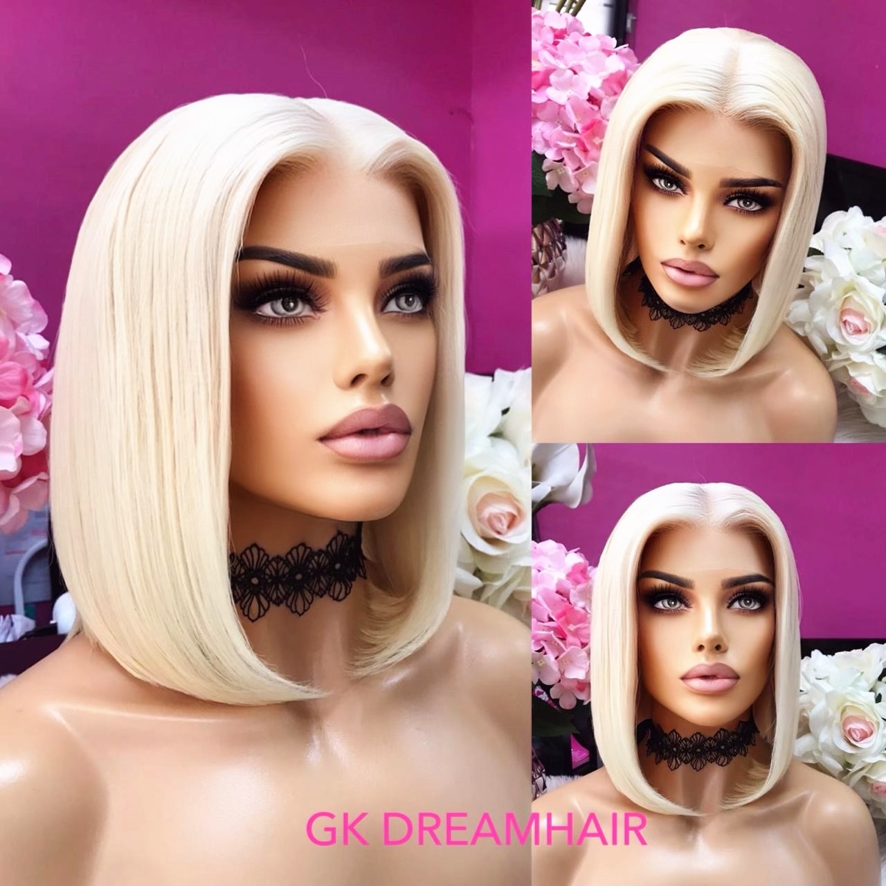 Wig – Signature Russian Blonde 12″ Long Deep Part Straight Bob Wig